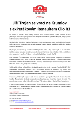 Jiří Trojan se vrací na Krumlov s exPetákovým Renaultem Clio R3