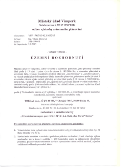 &uacute;zemn&iacute; rozhodnut&iacute; Tordal s.r.o.