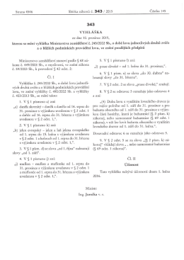 vyhl&aacute;&scaron;ka č. 343/2015