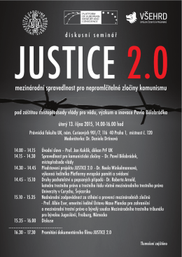 Program JUSTICE 2.0 13.10.2015 - Platform of European Memory