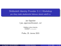 Shibboleth Identity Provider 3.1.1 Workshop