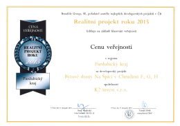 1. m&iacute;sto Realitn&iacute; projekt roku 2015 - cena veřejnosti