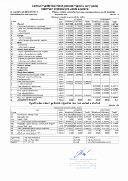 Celkov&eacute; vy&uacute;čtov&aacute;n&iacute; v&scaron;ech položek v&yacute;počtu ceny podle cenov&yacute;ch