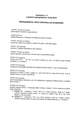 Usnesení č. 4 z jednání zastupitelstva 15.04.2015