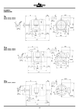 Rozměry motorů IMB3, IMB5, IMB35 - MOTOR