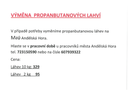 VÝMĚNA PROPA_NBUTAI!OVÝCH LAHVÍ