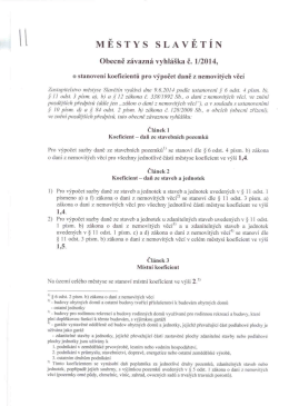 stanoven&iacute; koeficientů pro V&yacute;počet daně z nemovit&yacute;ch věc&iacute;