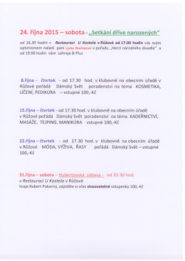 24. října 2015 - sobota-„Setkání dříve narozených“