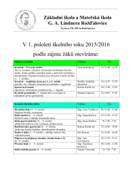 k + k otevřené 2015-16 1.pol. - Základní škola a Mateřská škola