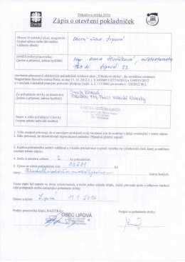 Zápis o otevření pokladniček