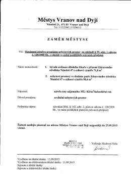 Záměr městyse - Pronájem nebytových prostor /78