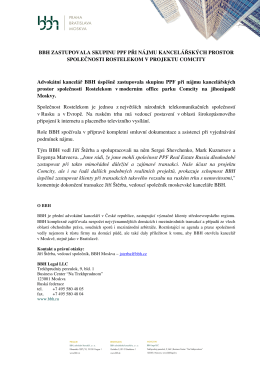 Press release BBH - Rostelekom lease CZ