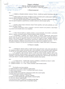 Stanovy spolku P&scaron;ovka - Okra&scaron;lovac&iacute; spolek Kokoř&iacute;nska