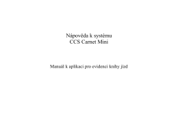 Nápověda k systému CCS Carnet Mini