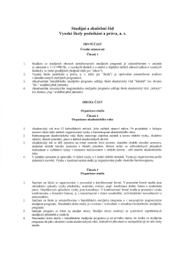 Studijn&iacute; a zku&scaron;ebn&iacute; ř&aacute;d V&Scaron;PP - Vysok&aacute; &scaron;kola podnik&aacute;n&iacute;, a.s.