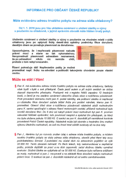 07.01.2016 INFORMACE PRO OBČANY ČESK&Eacute; REPUBLIKY, kteř&iacute;