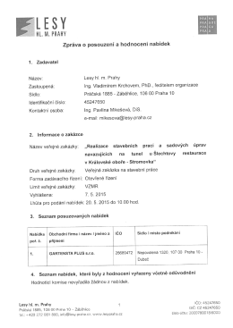Zpráva o posouzení a hodnocení nabídek