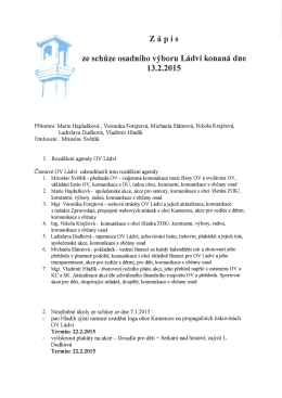 OV Ládví schůze 13.2.2015