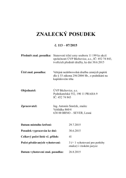 Znalecký posudek ÚVP Běchovice, a.s.