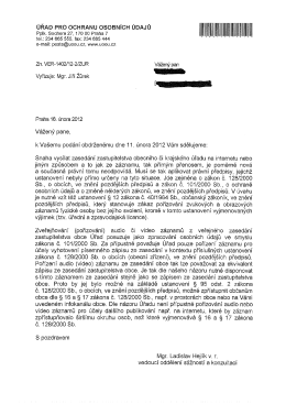 VER-1402/12-2/ZUR - Úřad pro ochranu osobních údajů