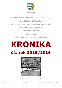 Kronika 2015-0910 - Základní škola Hradištko