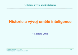 1. Historie a vývoj umělé inteligence