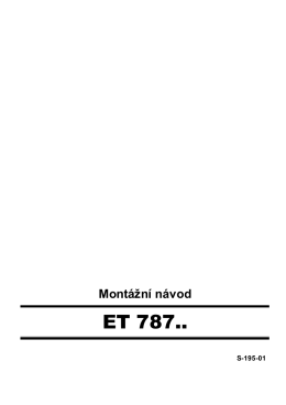 Montážní návod ET 787..