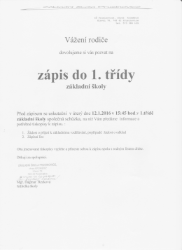 Zápis do prvního ročníku