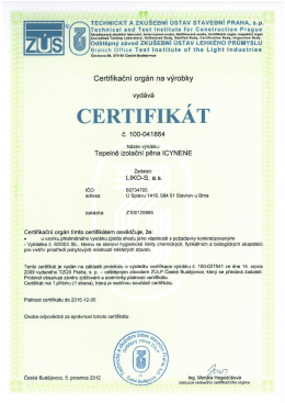 Hygienick&yacute; certifik&aacute;t