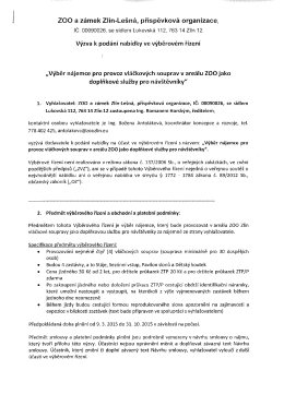 V&yacute;zva k pod&aacute;n&iacute; nab&iacute;dky ve v&yacute;běrov&eacute;m ř&iacute;zen&iacute; - ZOO Zl&iacute;n