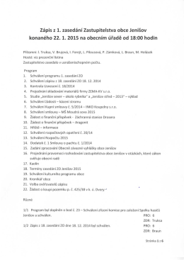 Zápis z 1. zasedání Zastupitelstva obce Jenišov
