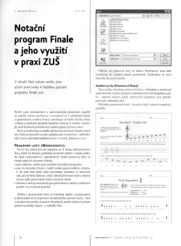 Notačn&iacute; program Finale a jeho využit&iacute; v praxi ZU&Scaron; 2. d&iacute;l