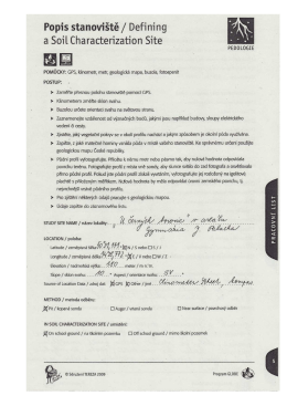 Popis stanovi&scaron;tě` / Defining