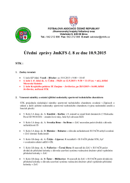 Úřední zprávy JmKFS č. 8 ze dne 10.9.2015