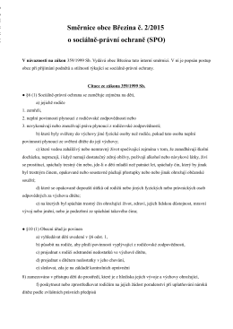 Směrnice obce Březina č. 2/2015 o sociálně-právní