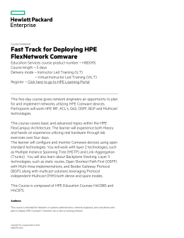 Fast Track for Deploying HP FlexNetwork Comware Technologies