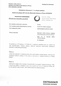 „Ozdravné pobyty děti obvodu Moravská Ostrava