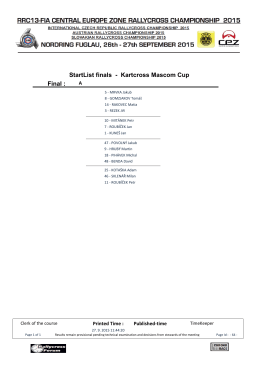 StartList finals - Kartcross Mascom Cup Final :