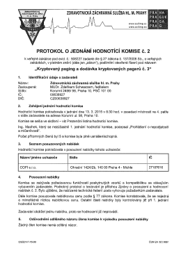 PROTOKOL o JEDNÁNÍ HODNOTÍCÍ KOMISE č. 2