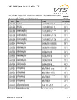 VTS AHU Spare Parts Price List - CZ