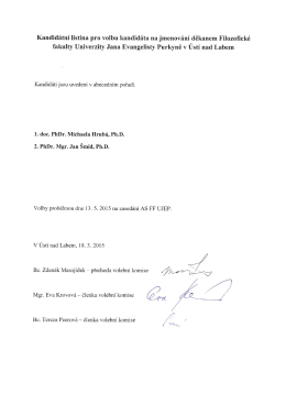 Kandidátní listina pro volbu kandidáta na jmenování