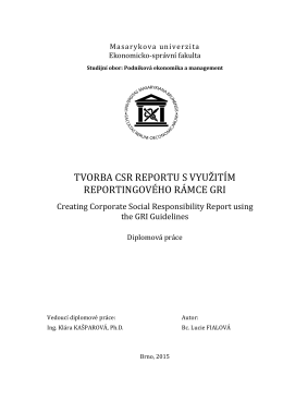 Tvorba CSR reportu s využitím reportingového rámce GRI