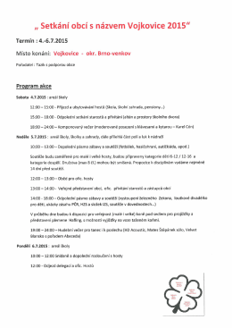 &bdquo; Setk&aacute;n&iacute; obc&iacute; s n&aacute;zvem Vojkovice 2015&ldquo;