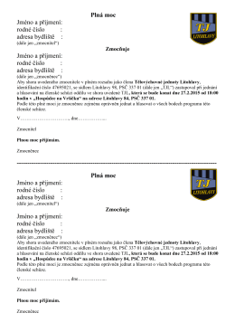 Plná moc - TJ Litohlavy