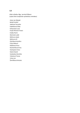 Seznam žáků 1. tříd 2015 – 2016