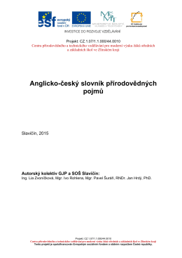 Anglicko-český slovník přírodovědných pojmů