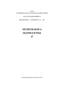 musicologica XVII.indd - Musicologica Olomucensia