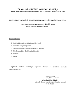 Zápis z komise ze dne 16.3.2015 - Městský obvod Plzeň 5
