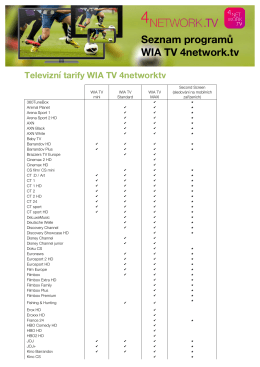 Seznam programů WIA TV 4network.tv v PDF