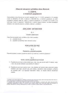 Obecně z&aacute;vazn&aacute; vyhl&aacute;&scaron;ka obce Borov&aacute;